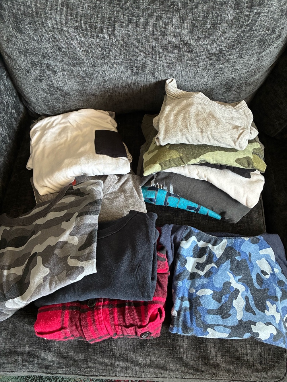 The Children's Place Boys' Long Sleeve Tee - Camo, Blue, Black, Gray, Red, White